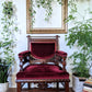 Ruby Red Velvet Solid Wood Vintage Royal Throne Chair Victoria BC Canada Second Hand Thrift Used
