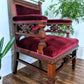 Ruby Red Velvet Solid Wood Vintage Royal Throne Chair Victoria BC Canada Second Hand Thrift Used