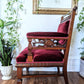 Ruby Red Velvet Solid Wood Vintage Royal Throne Chair Victoria BC Canada Second Hand Thrift Used