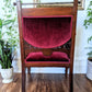 Ruby Red Velvet Solid Wood Vintage Royal Throne Chair Victoria BC Canada Second Hand Thrift Used