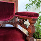 Ruby Red Velvet Solid Wood Vintage Royal Throne Chair Victoria BC Canada Second Hand Thrift Used