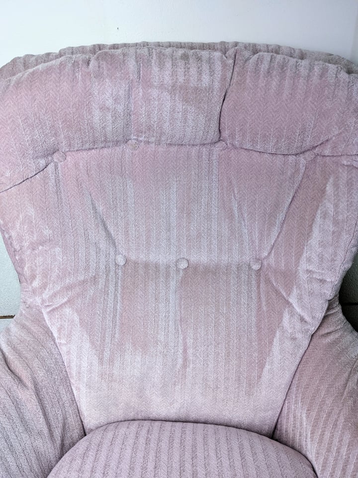 midcentury modern egg chair 60's upholstered salmon pink swivel chair retro vintage funky