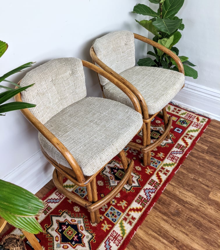 The Silver Sands Rattan Stools