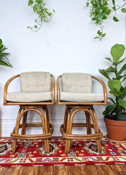 The Silver Sands Rattan Stools