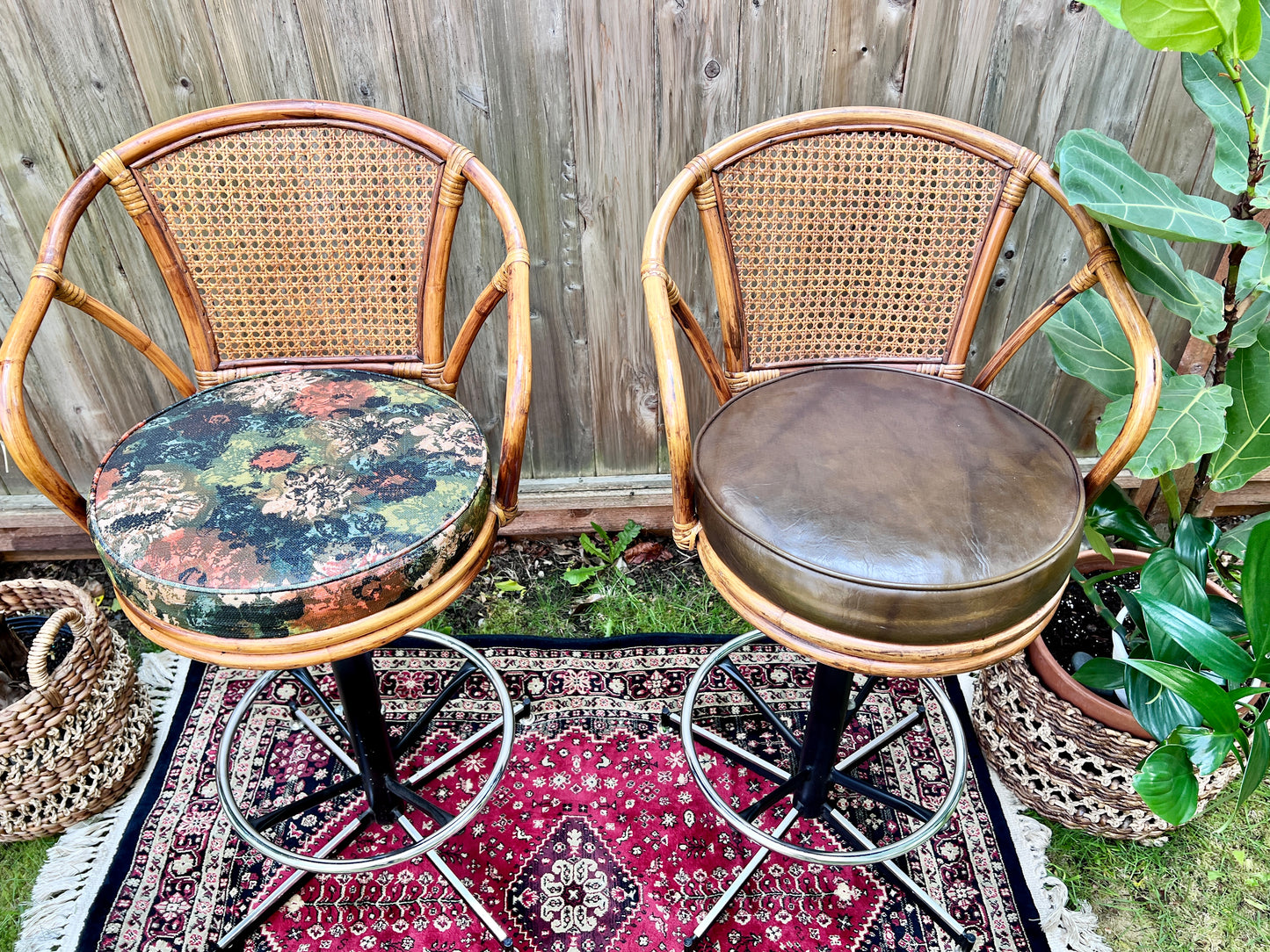 The Carl & Nina Rattan Stools