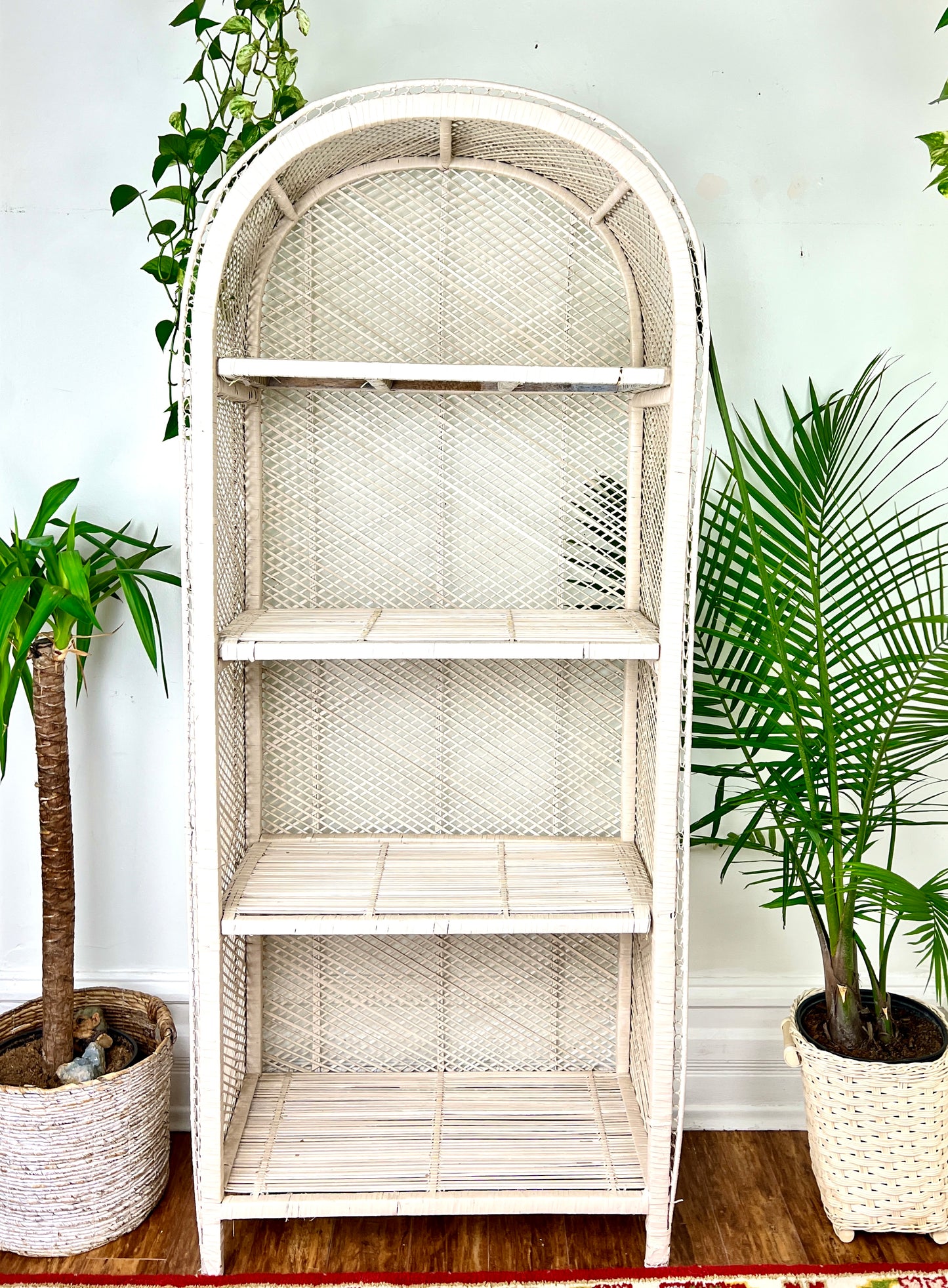 The Boho White Wicker Shelf