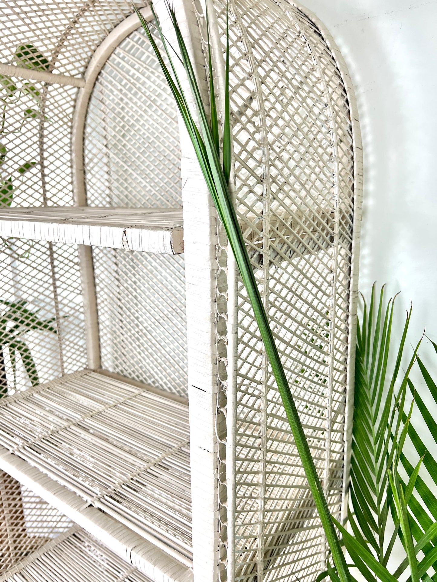 The Boho White Wicker Shelf