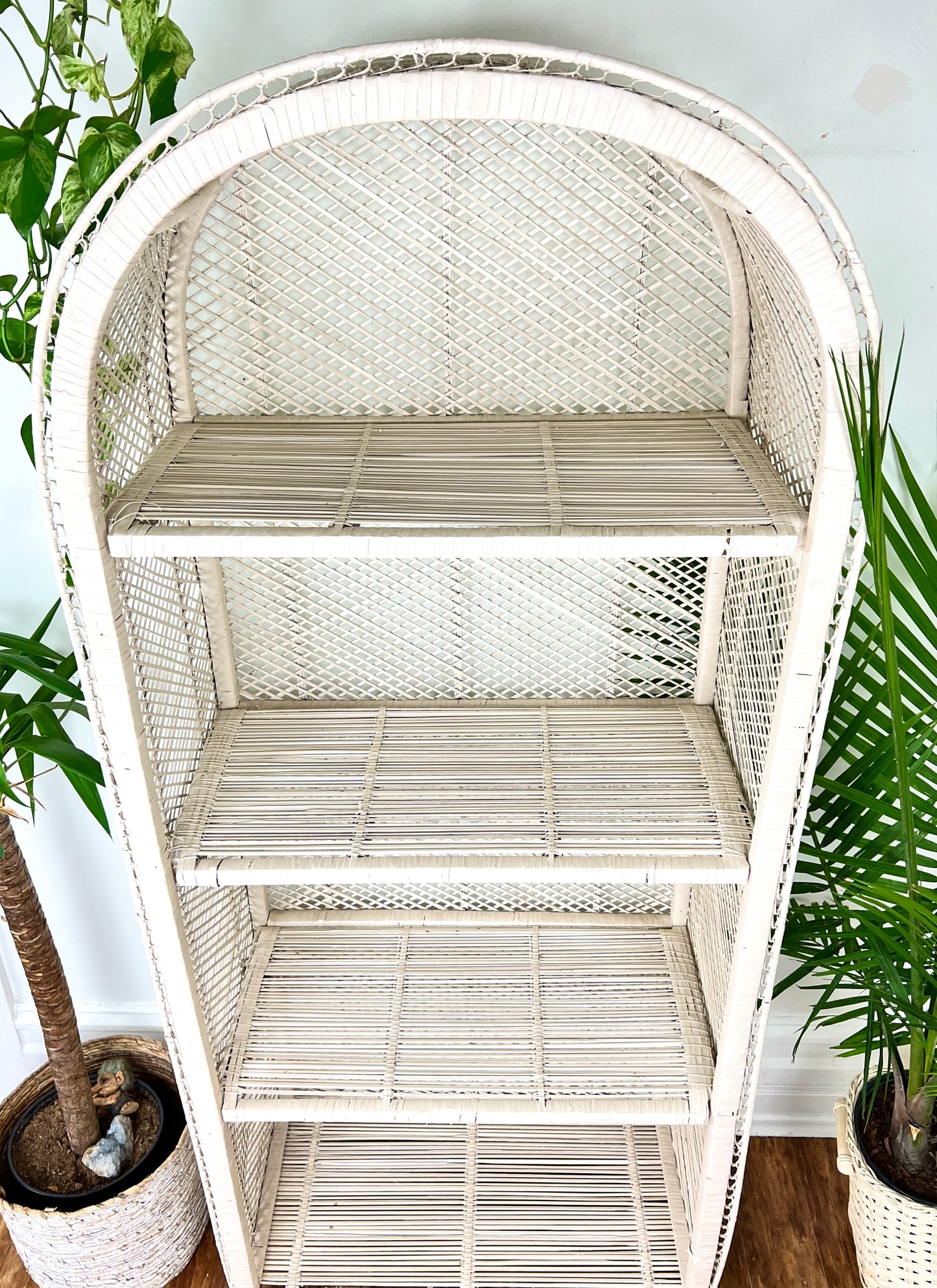 The Boho White Wicker Shelf