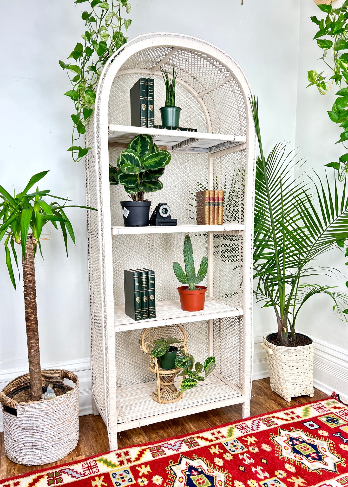 The Boho White Wicker Shelf