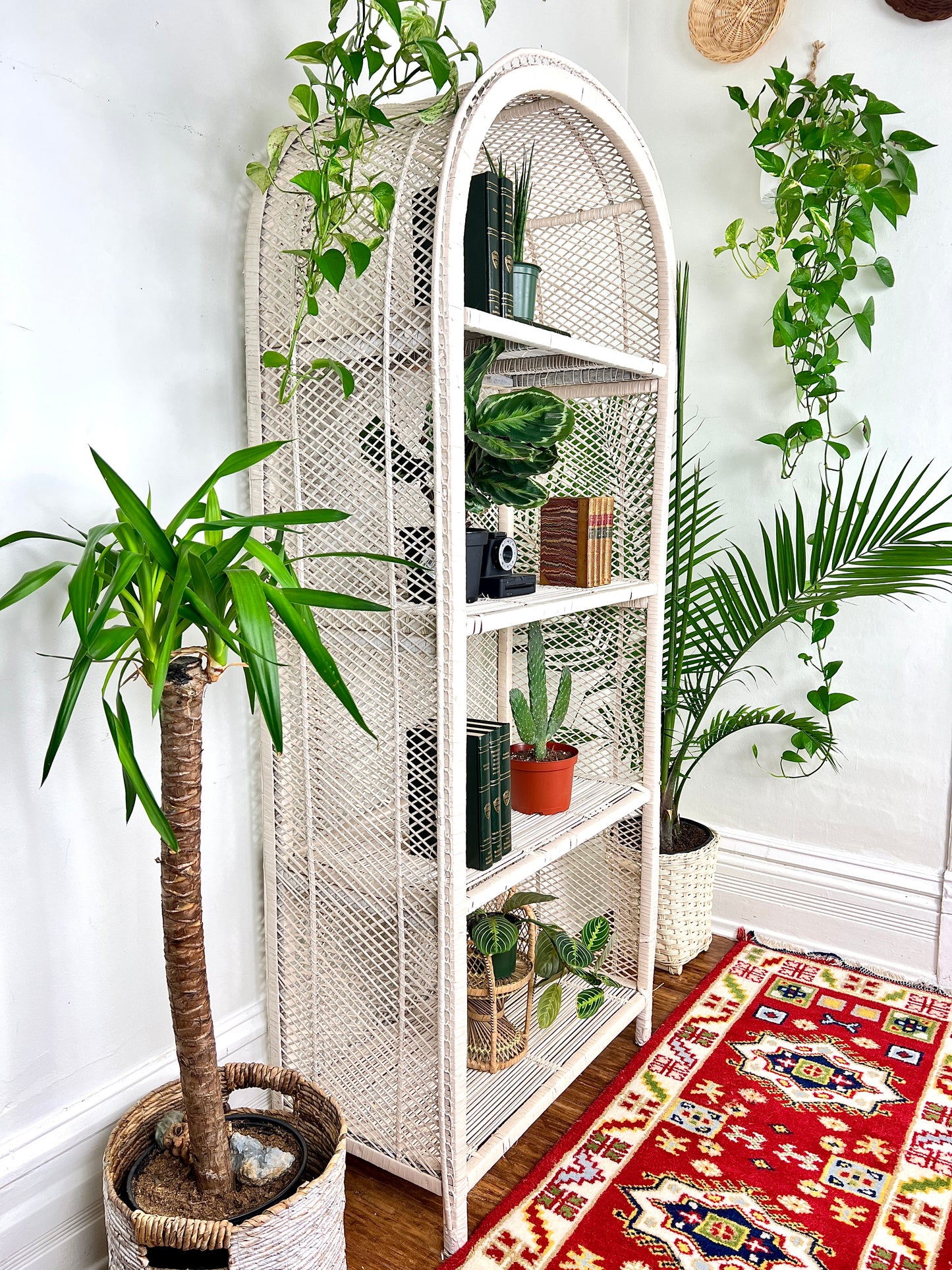 The Boho White Wicker Shelf