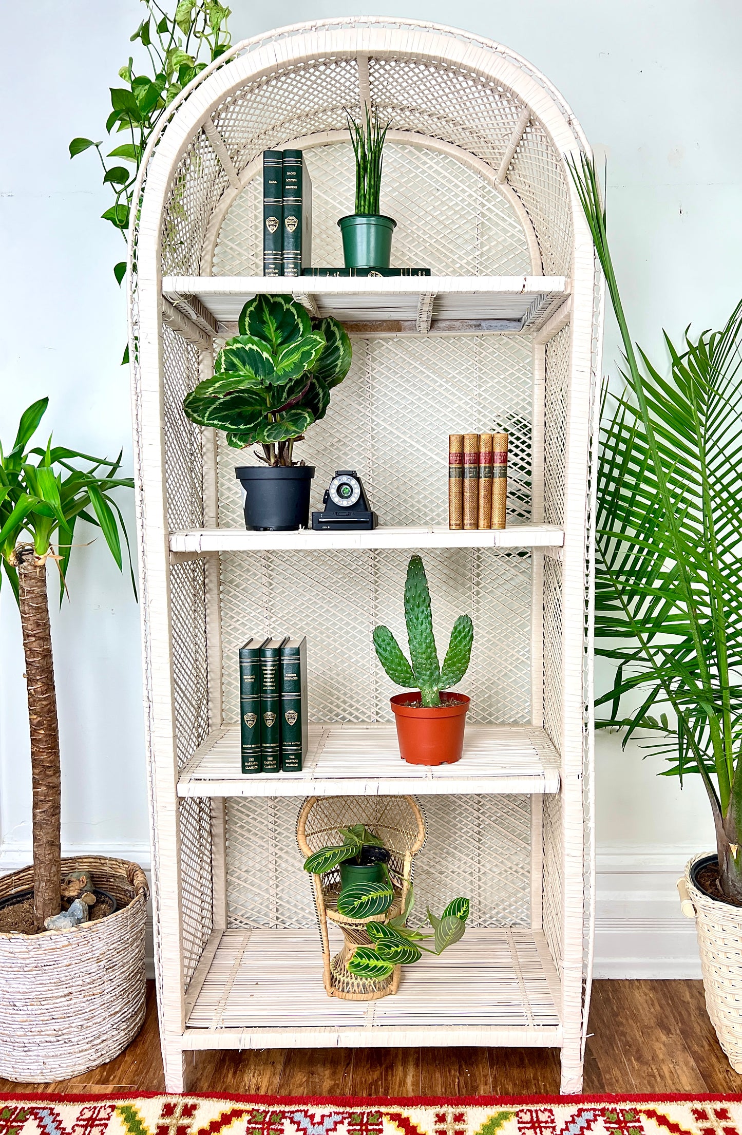 The Boho White Wicker Shelf