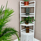 The White Wicker Corner Shelf