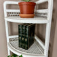 The White Wicker Corner Shelf