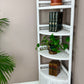 The White Wicker Corner Shelf