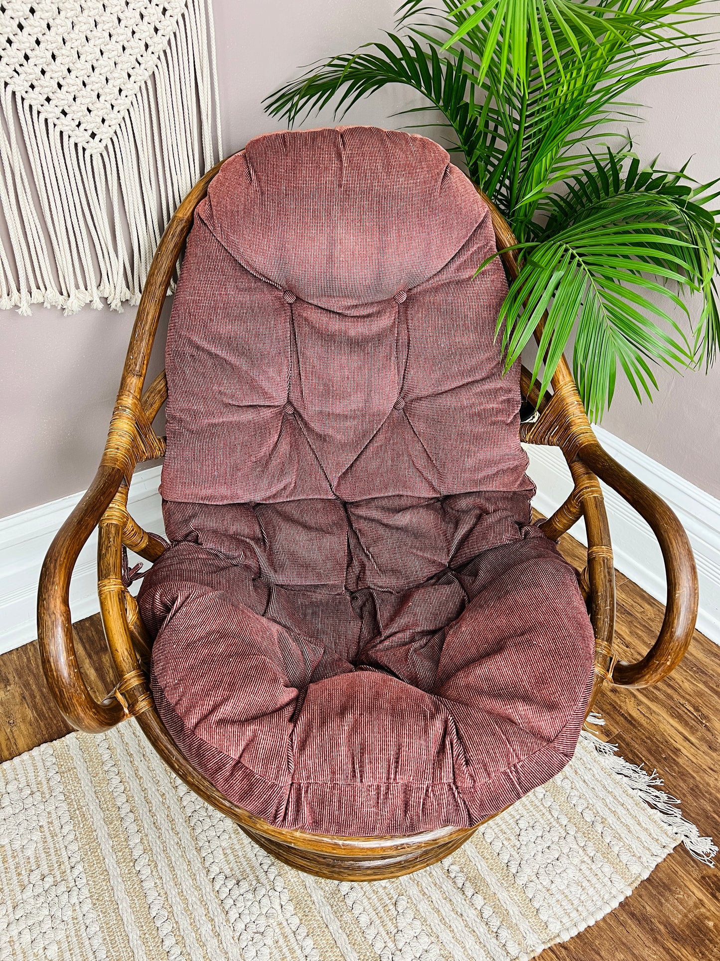 The Righteously Rattan Chair & Footstool