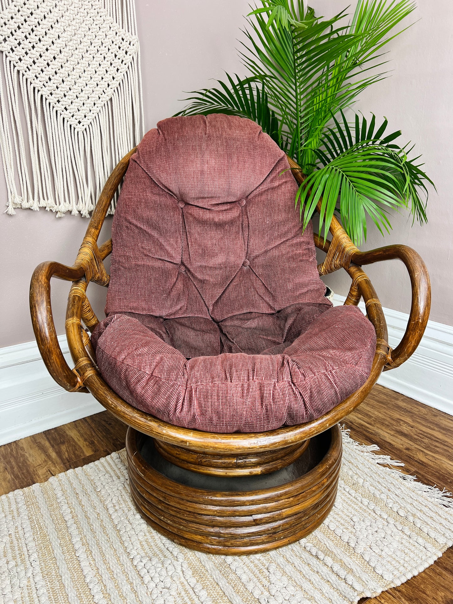 The Righteously Rattan Chair & Footstool