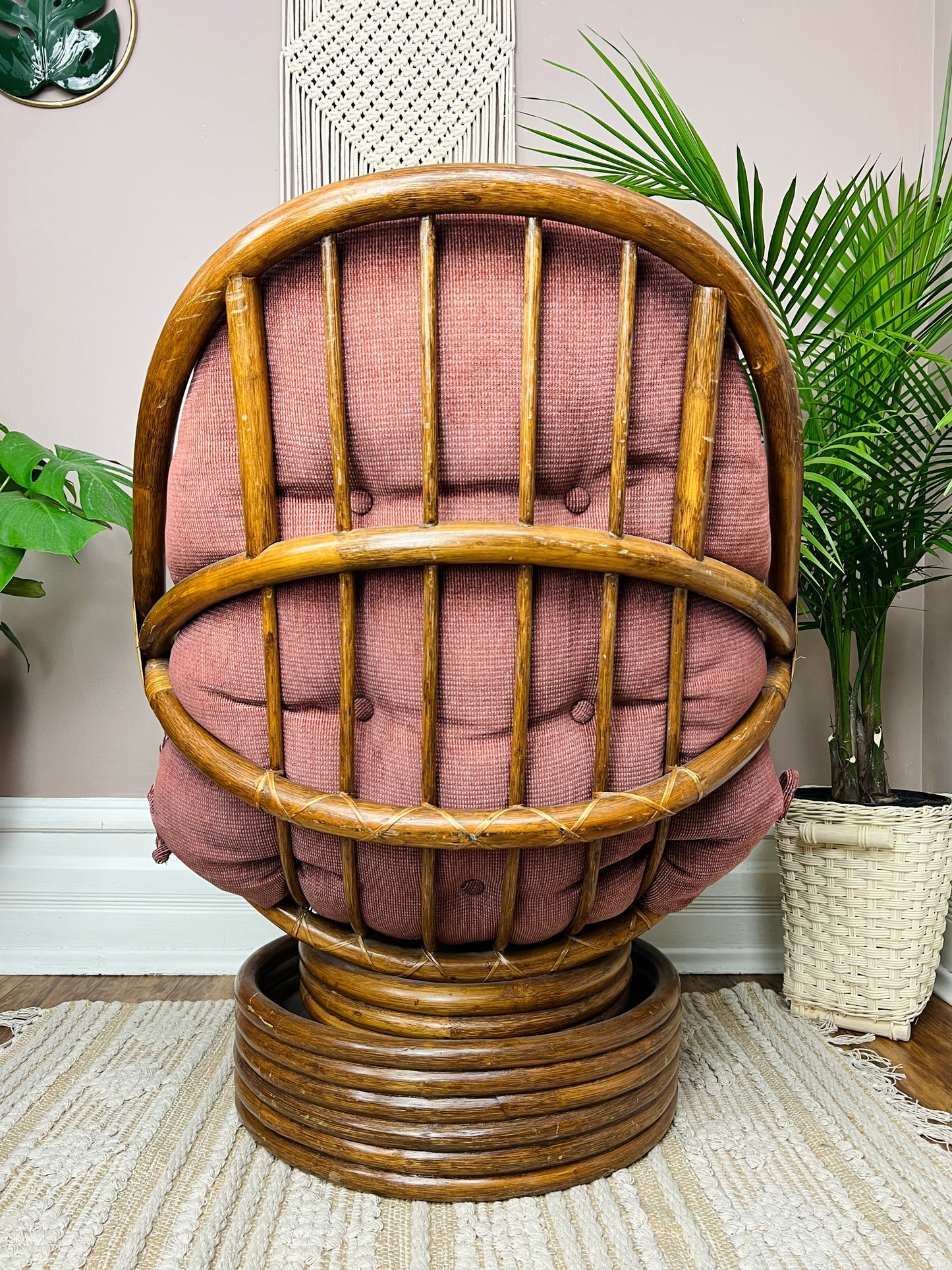 The Righteously Rattan Chair & Footstool