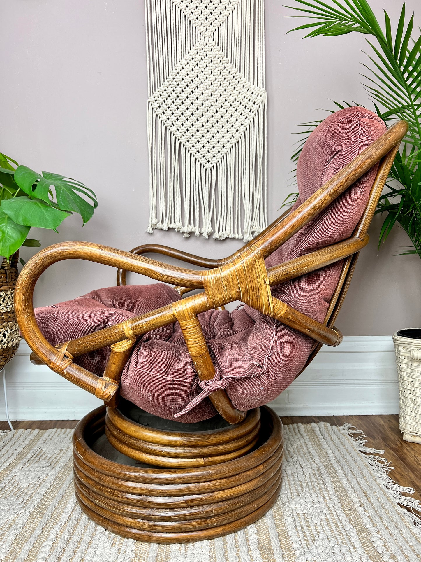 The Righteously Rattan Chair & Footstool