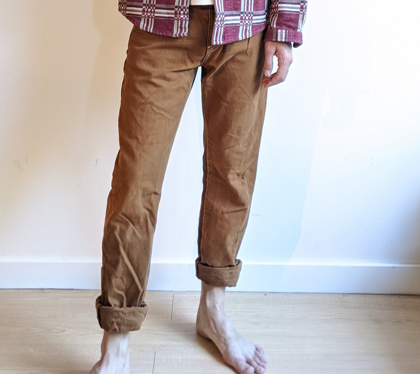 Brown Canvas Work Pants Carhartt Style Carpenter