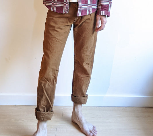 Brown Canvas Work Pants Carhartt Style Carpenter