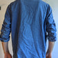 French Style Worker Jacket Shirt Blue Men Cotton
