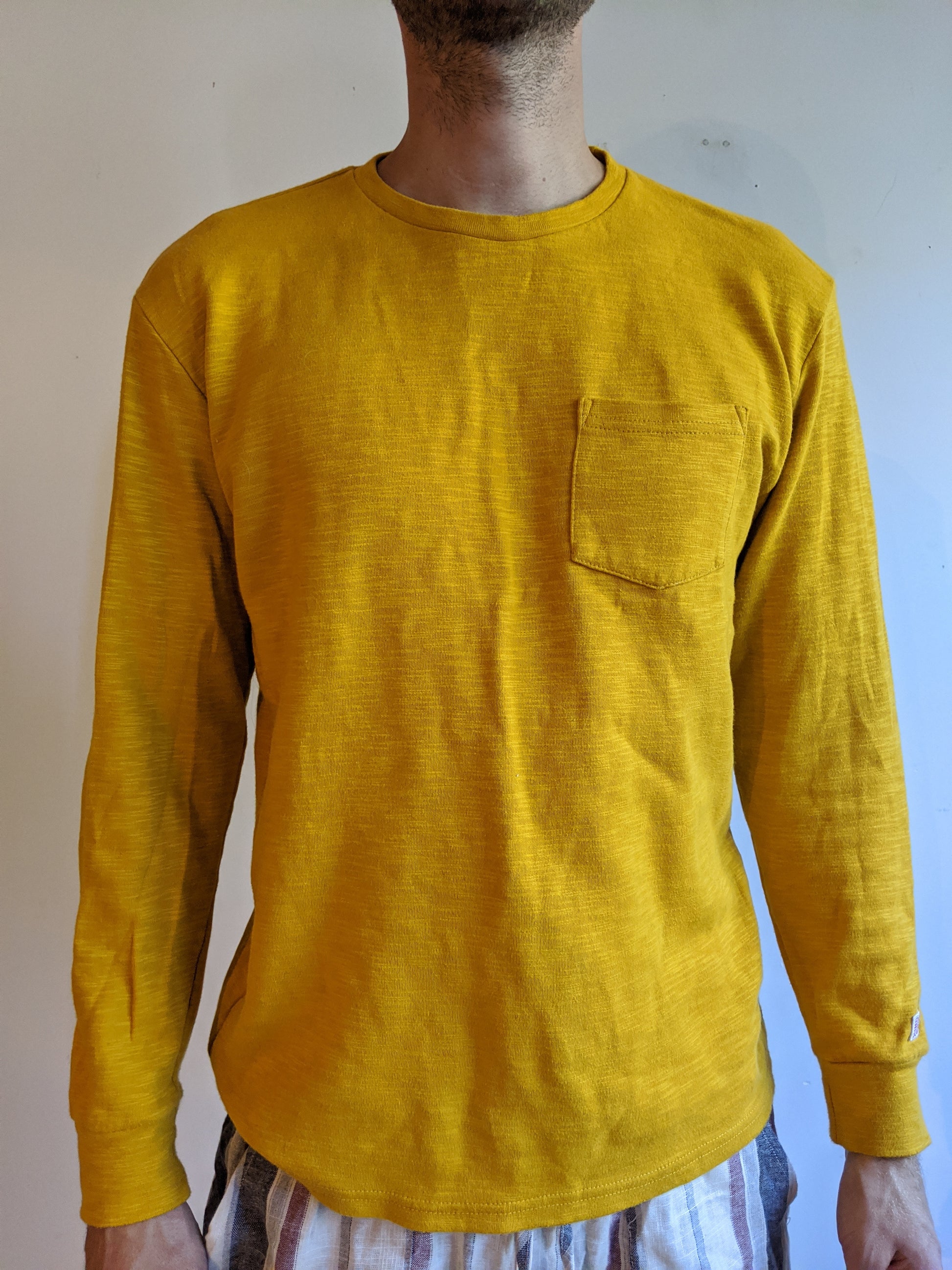 Topo Designs Heavyweight Long Sleeve Pocket Tee Yellow