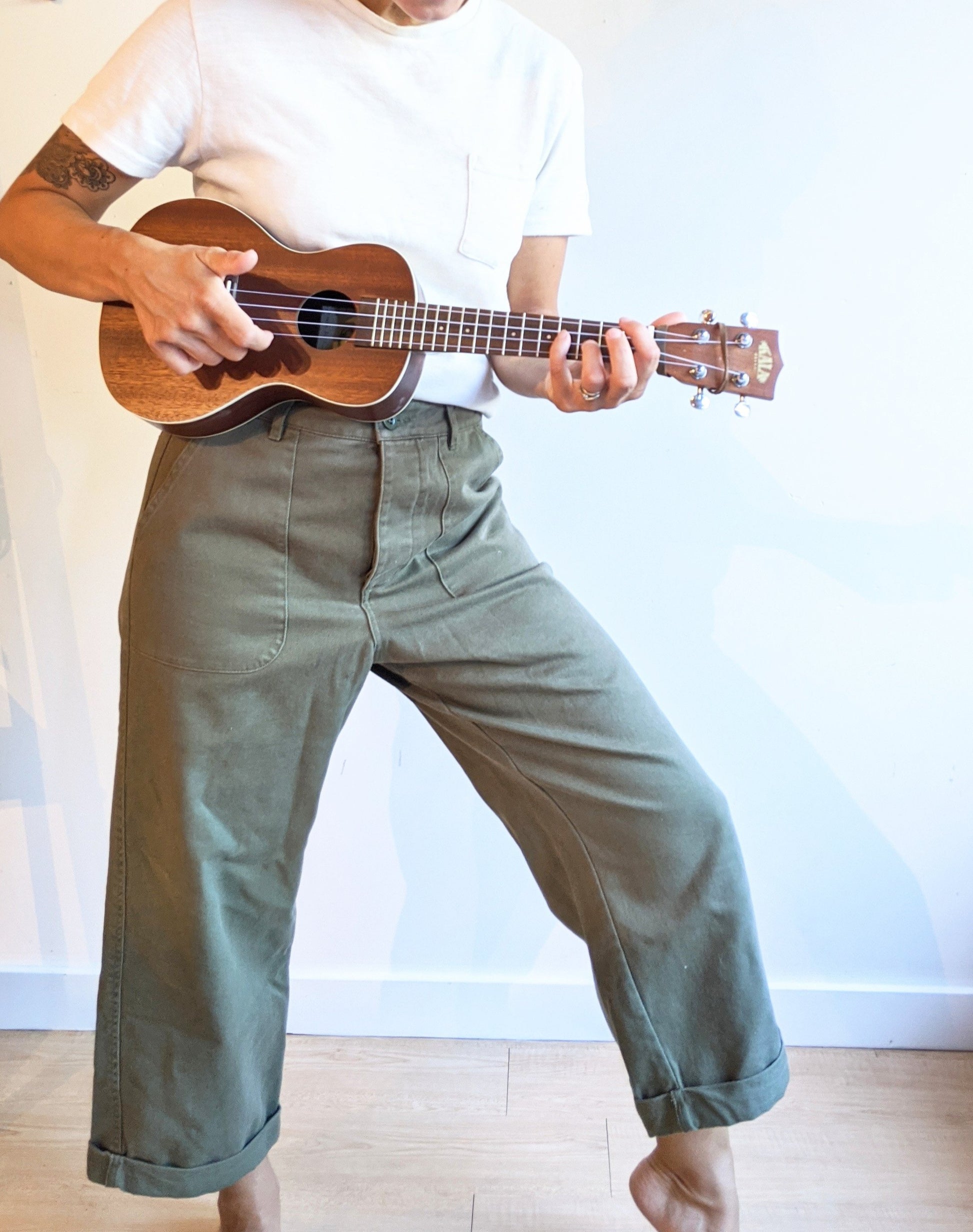military fatigue pant olive drab women unisex ukelele