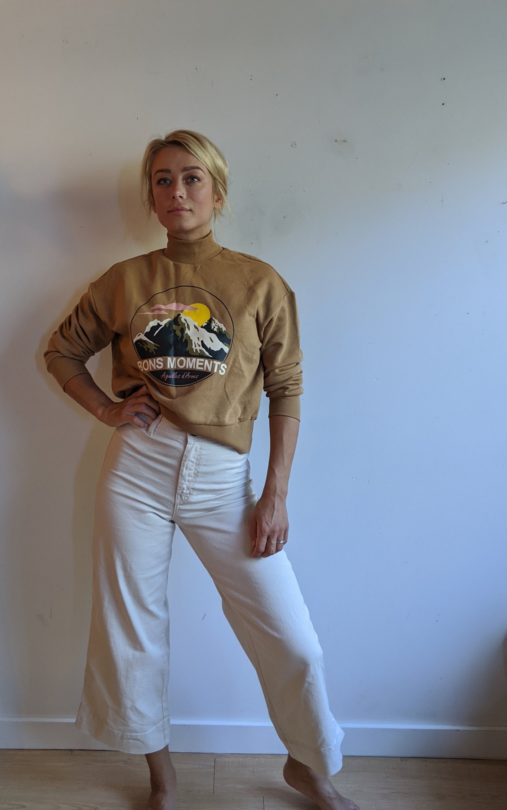 Ecru Wide Pant Retro Womens 70s Style