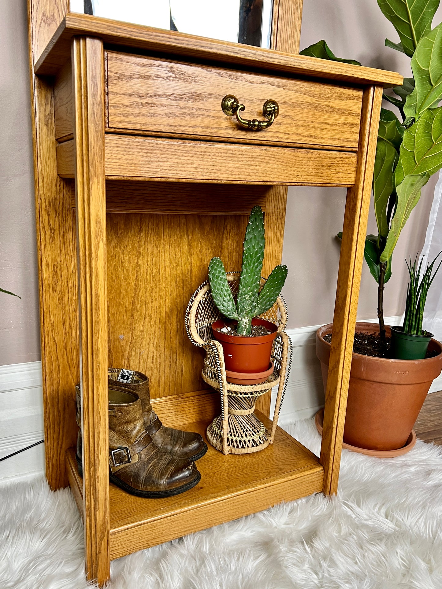 The Omari Oak Hallway Table