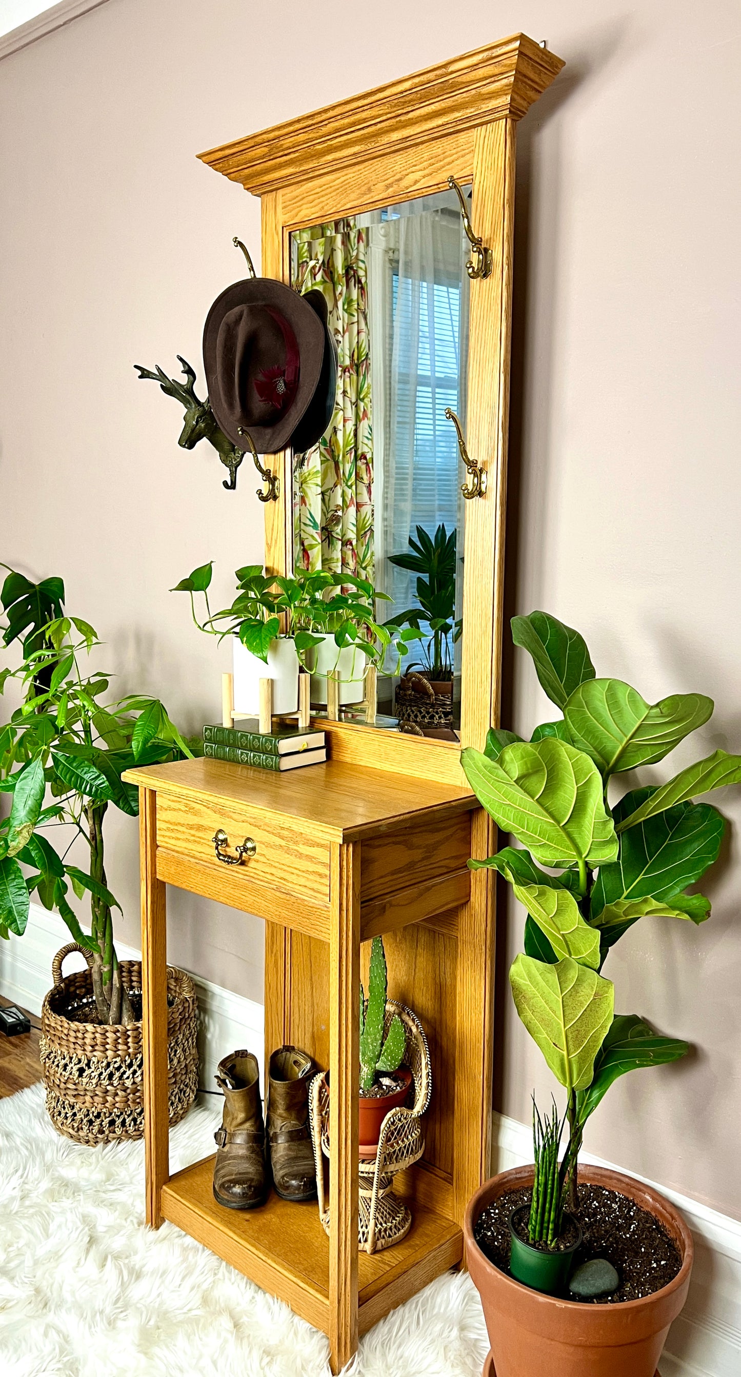 The Omari Oak Hallway Table