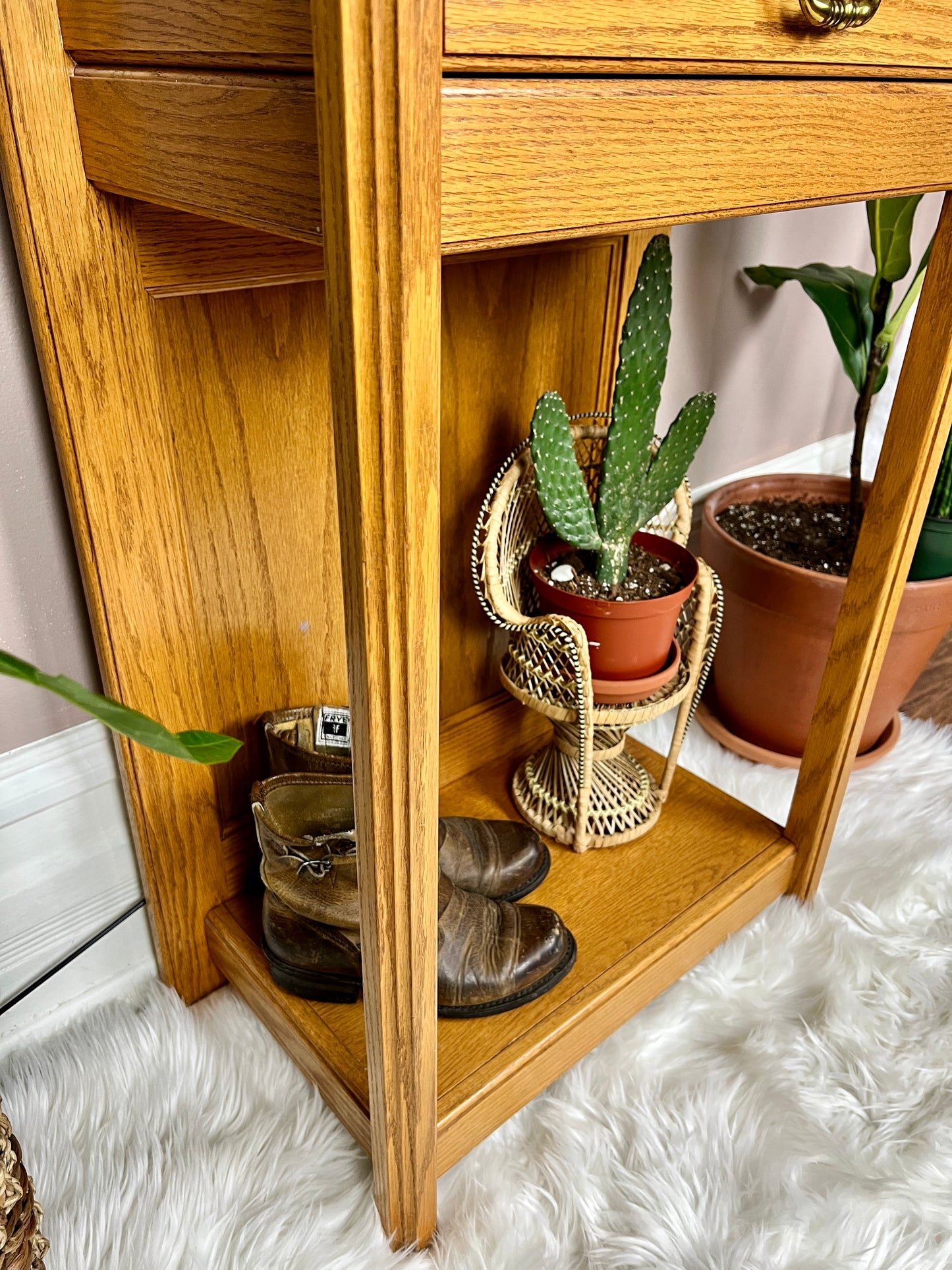 The Omari Oak Hallway Table