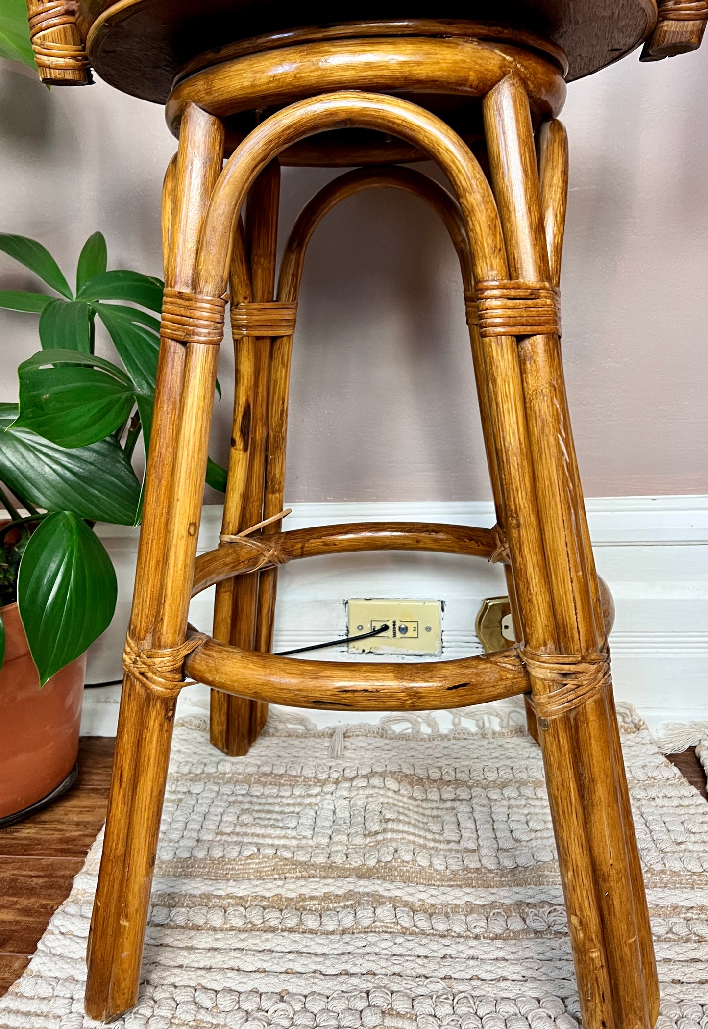 The Oak Leaf Rattan Stools