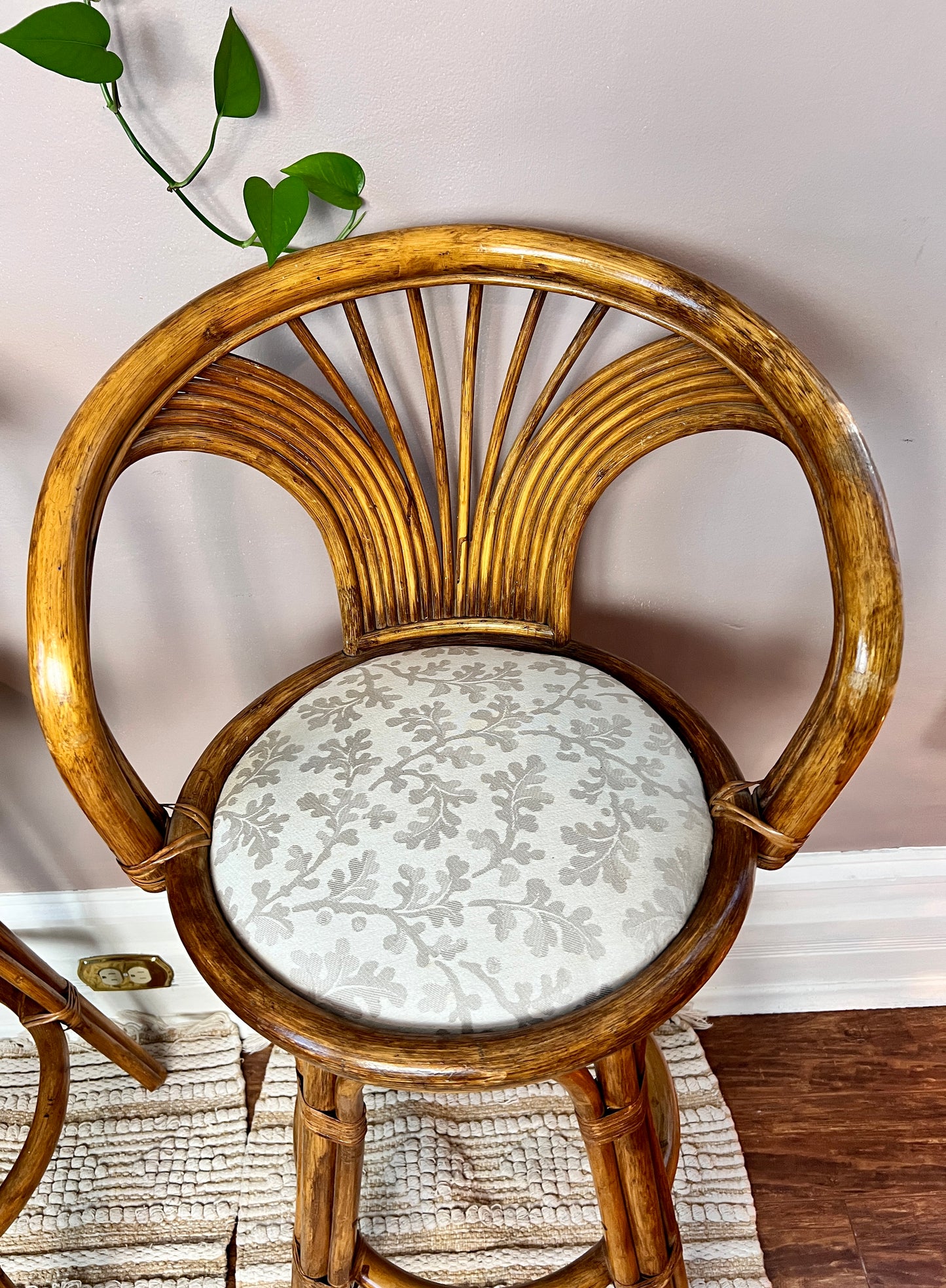 The Oak Leaf Rattan Stools