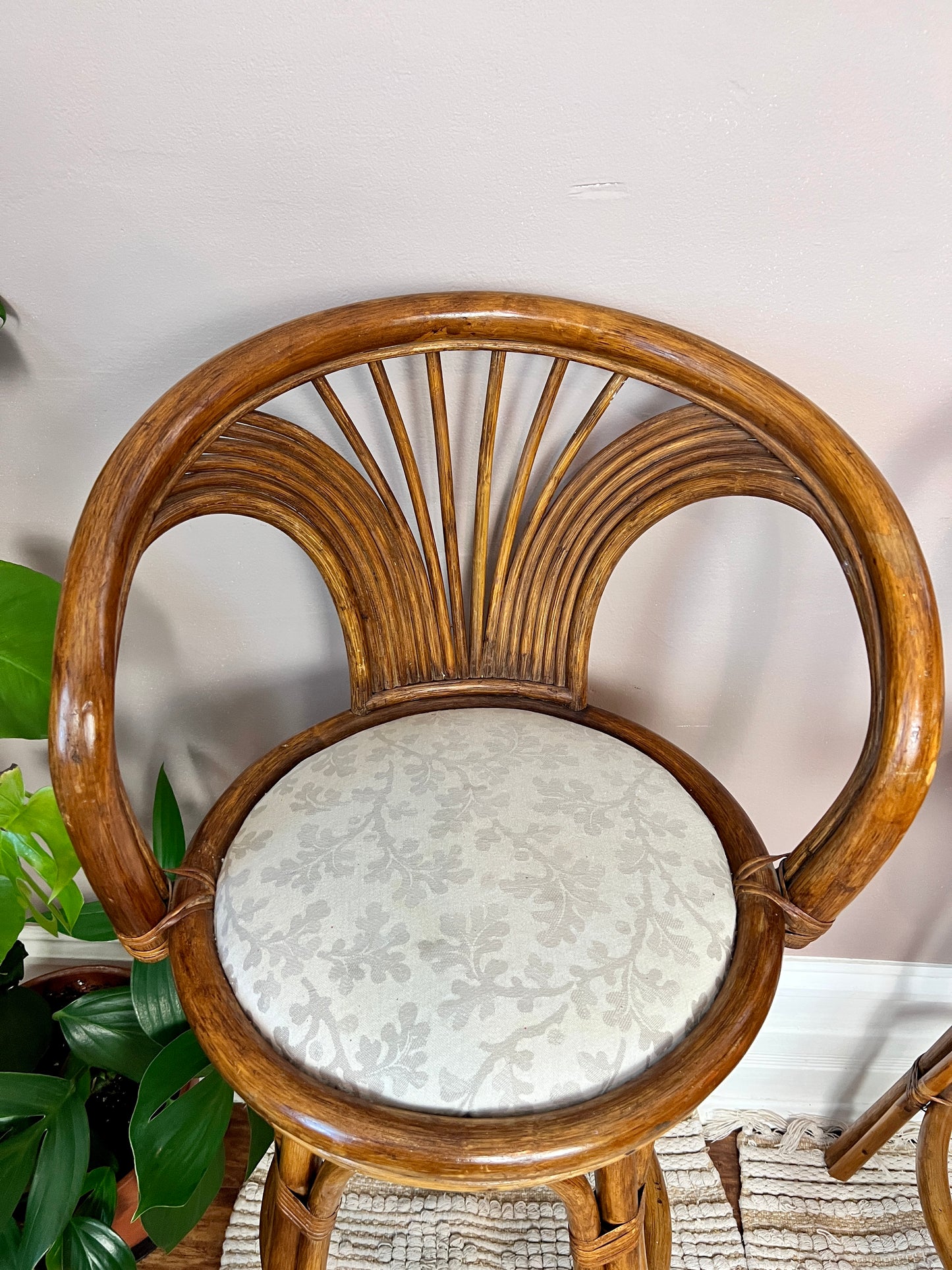 The Oak Leaf Rattan Stools