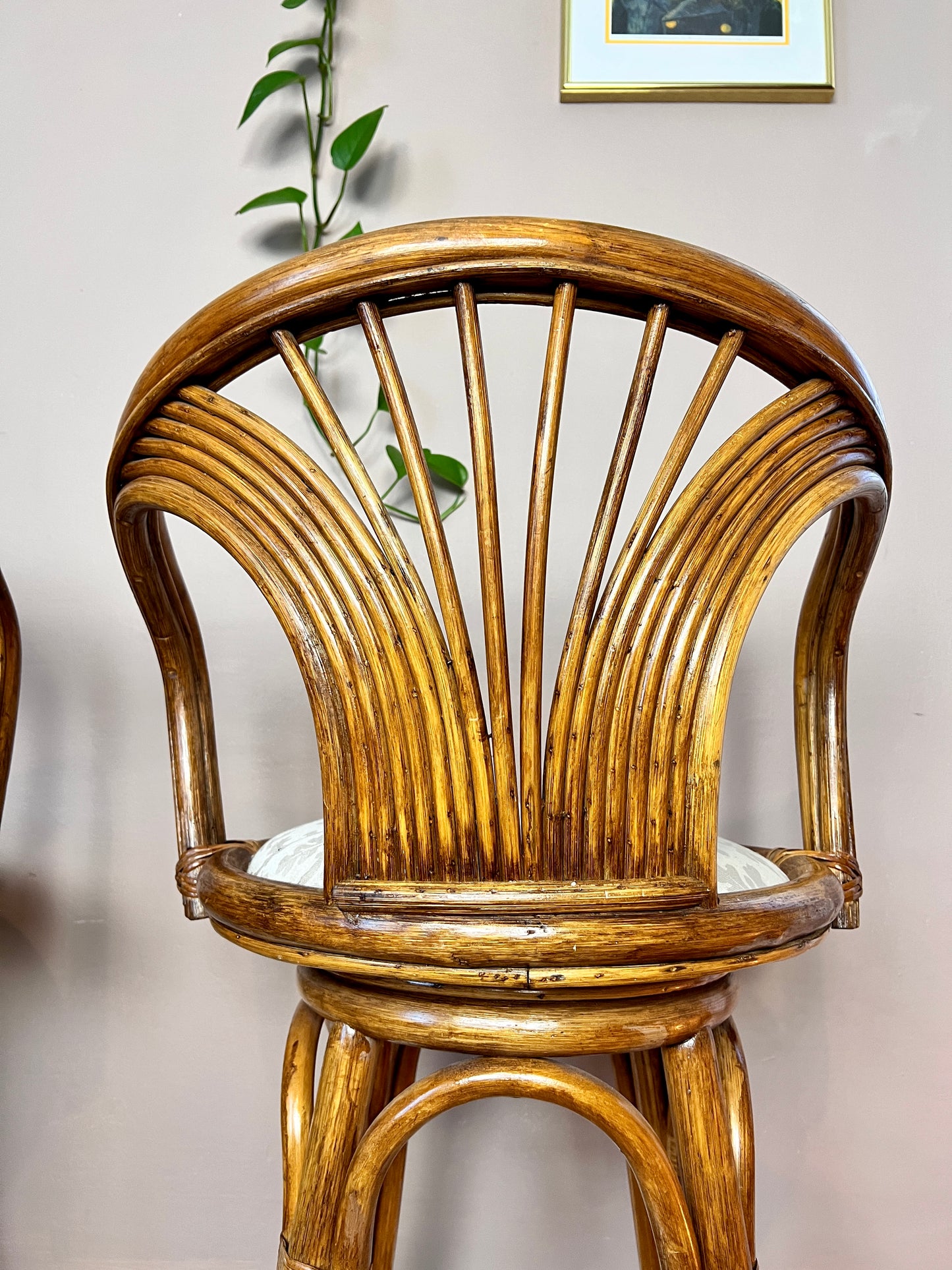 The Oak Leaf Rattan Stools