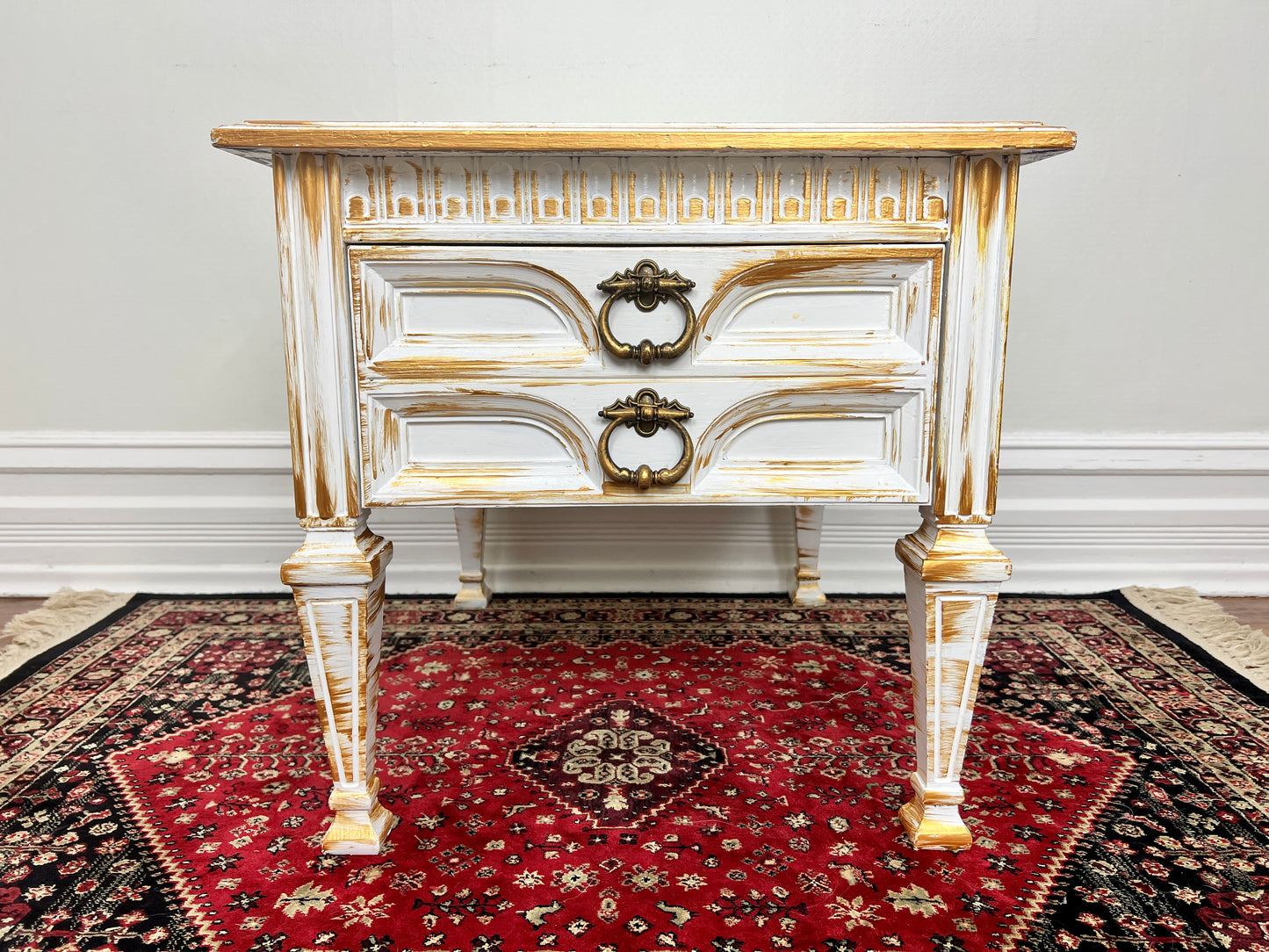 The Golden White Bedside Table