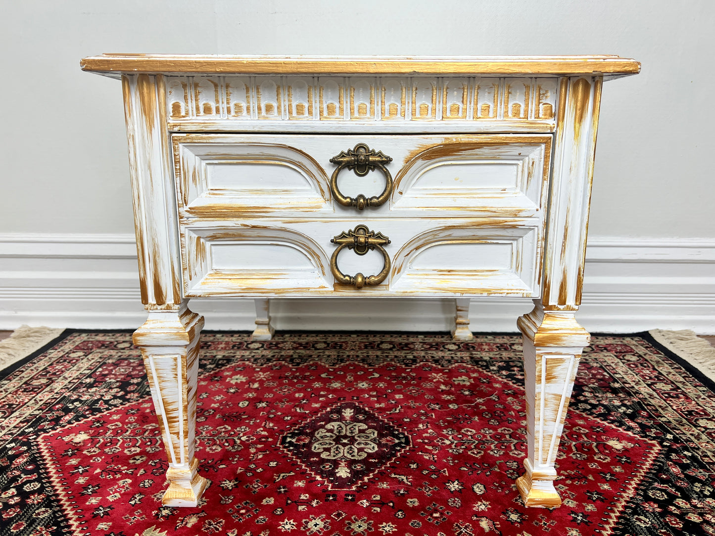 The Golden White Bedside Table