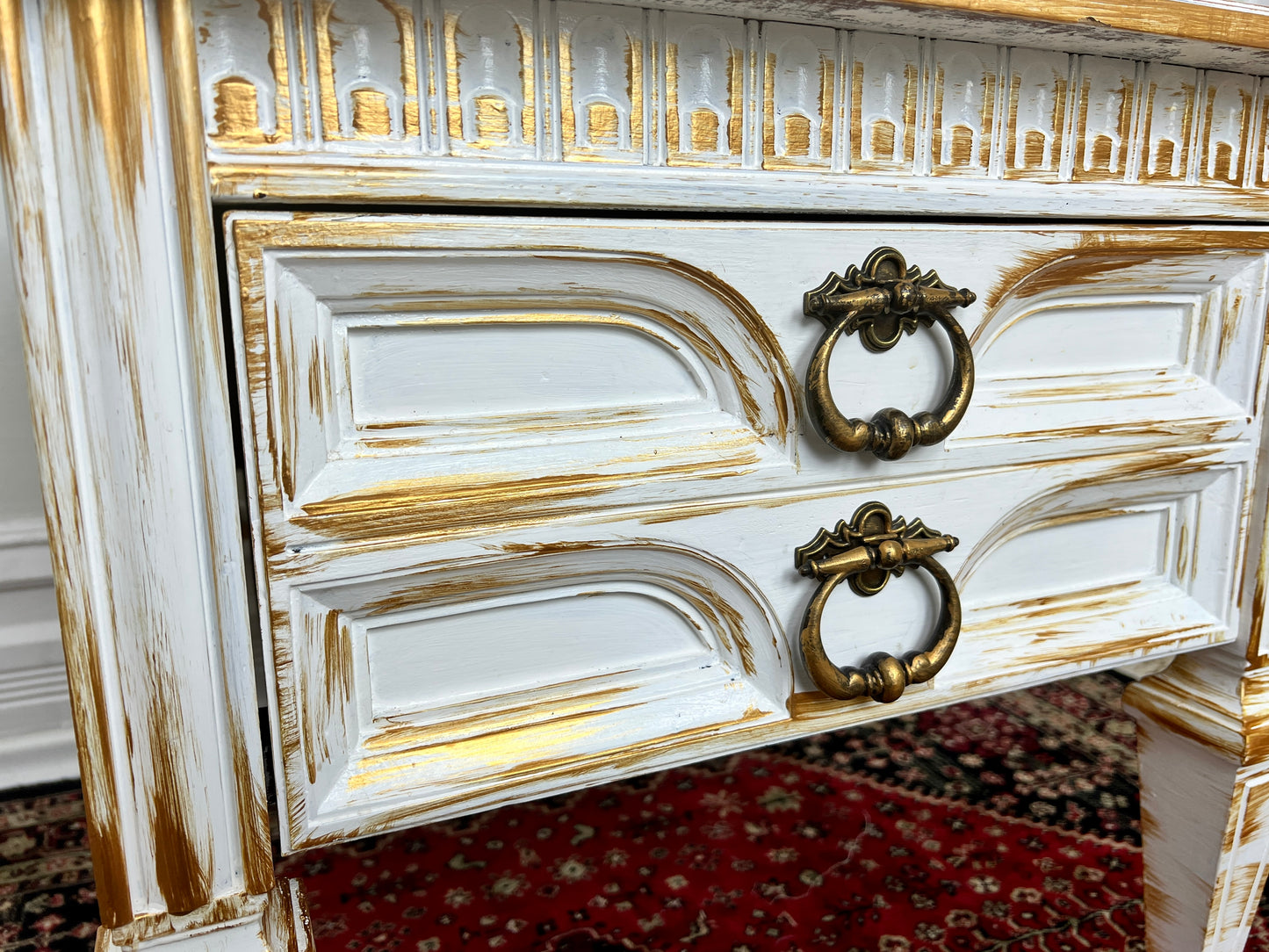 The Golden White Bedside Table