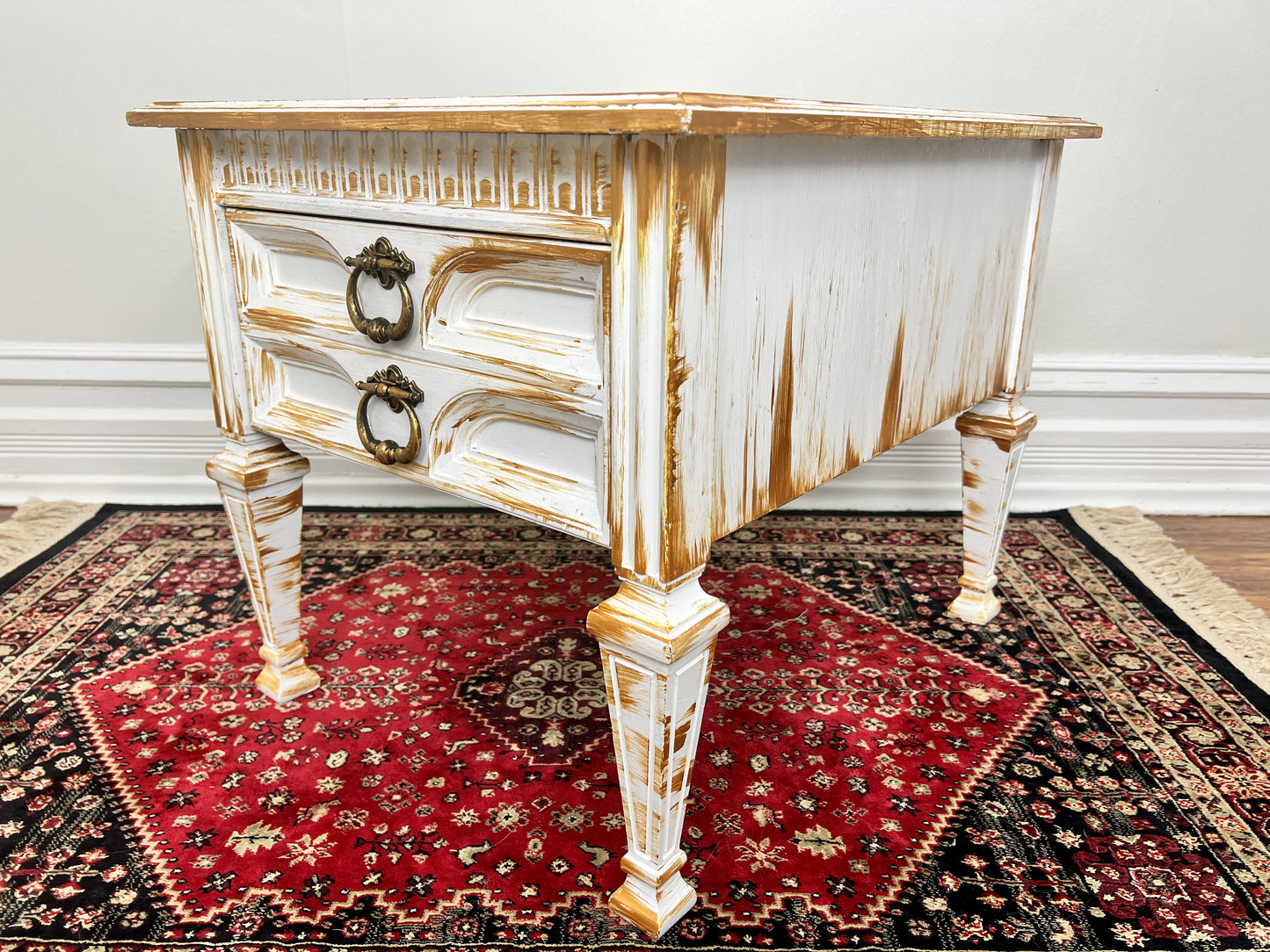 The Golden White Bedside Table