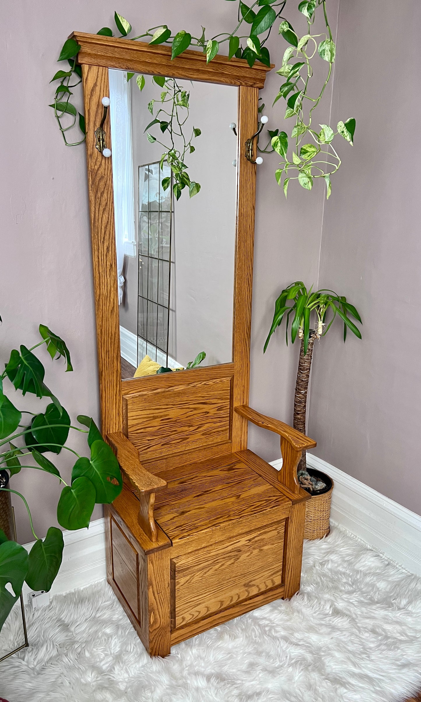 The Edmund Hall Tree Bench w/Mirror