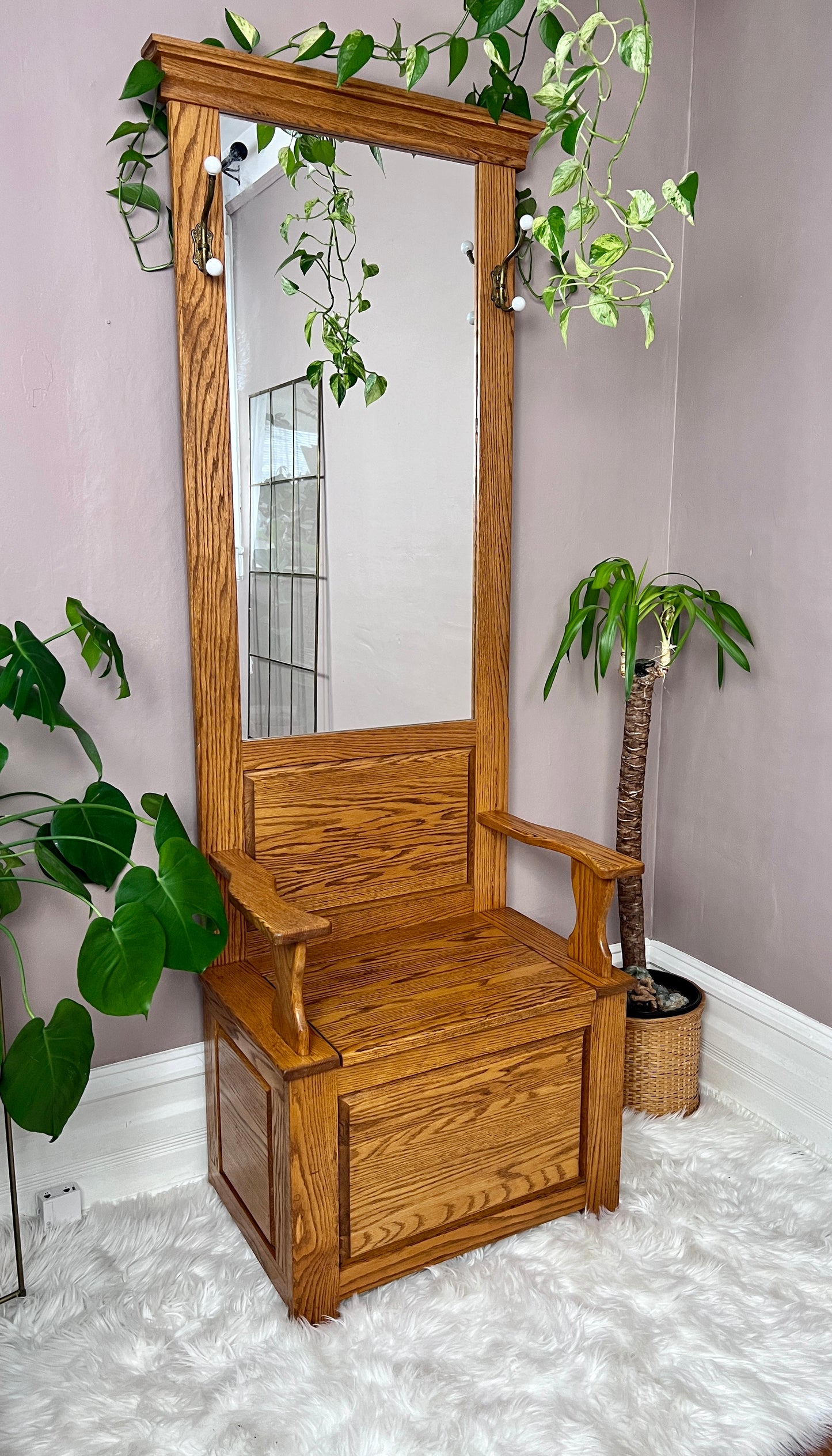 The Edmund Hall Tree Bench w/Mirror