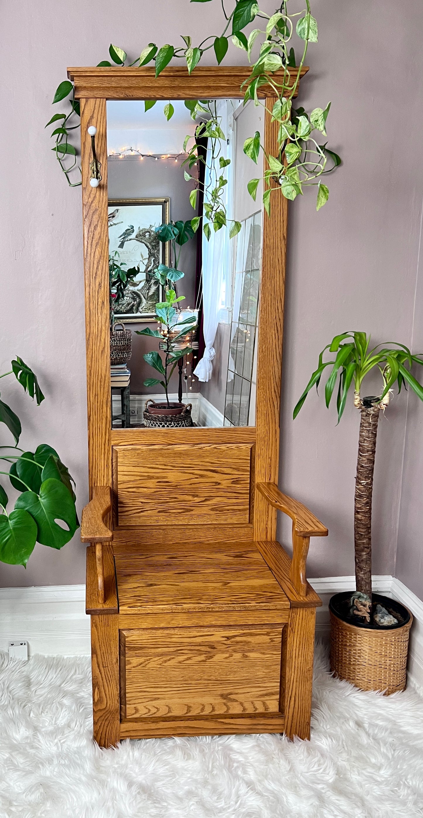 The Edmund Hall Tree Bench w/Mirror