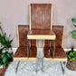 Vintage 1960s brown and custard vinyl upholstery with chrome squared framed legs.