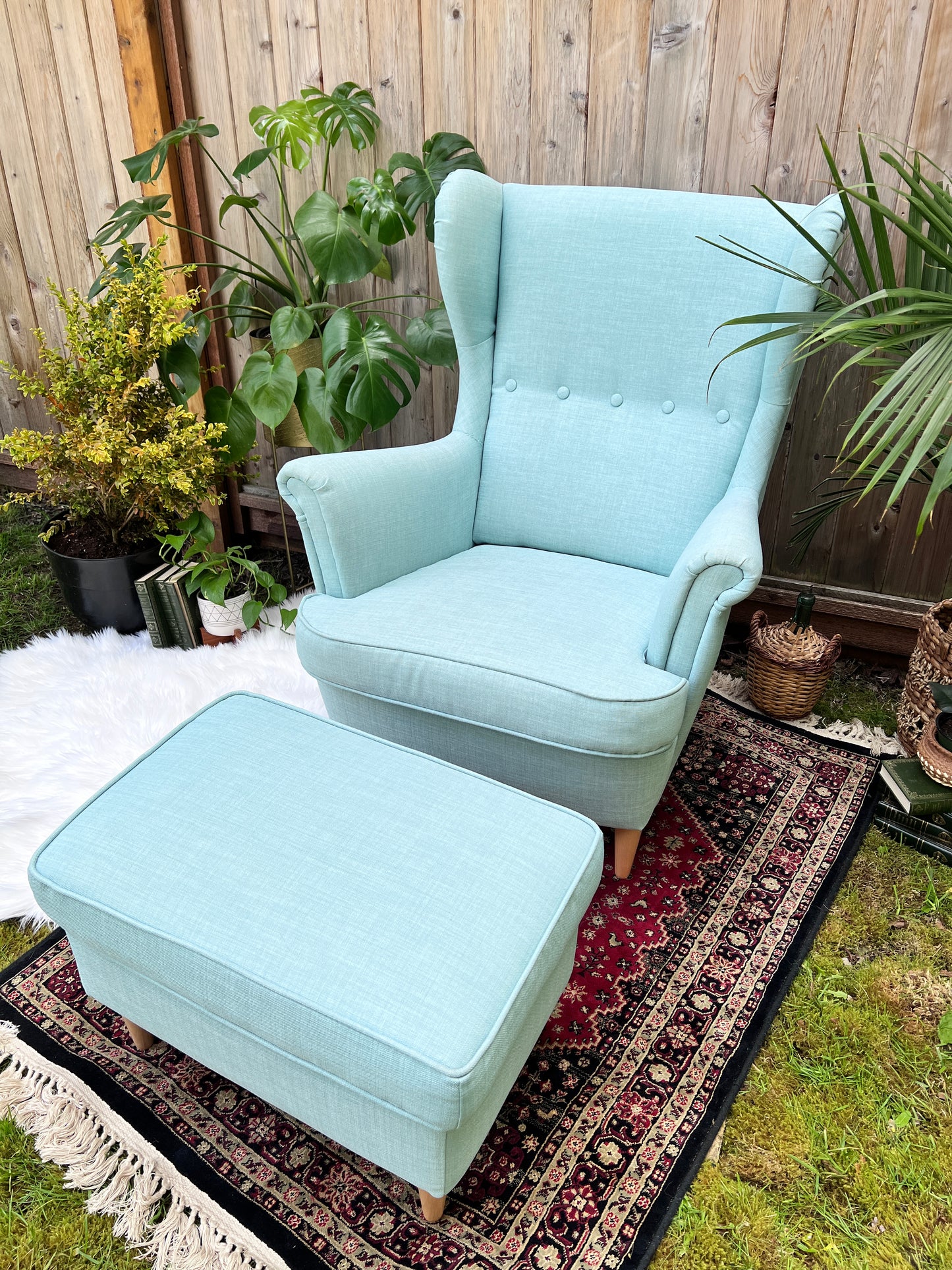 The Strandmon Armchair & Ottoman