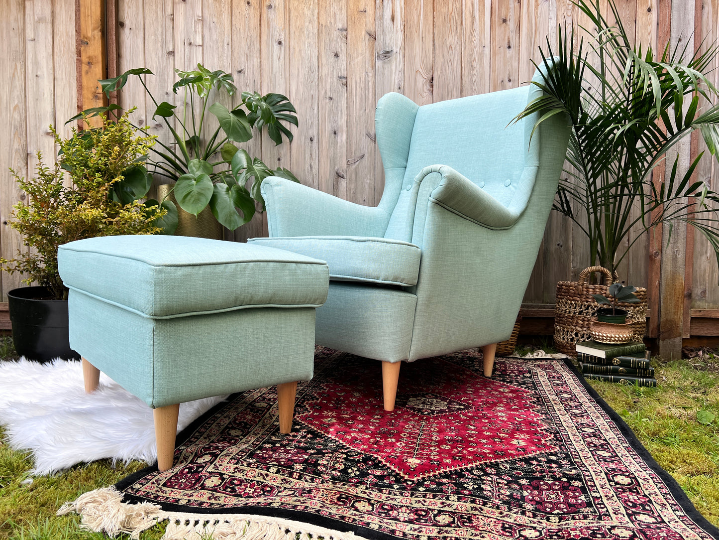 The Strandmon Armchair & Ottoman
