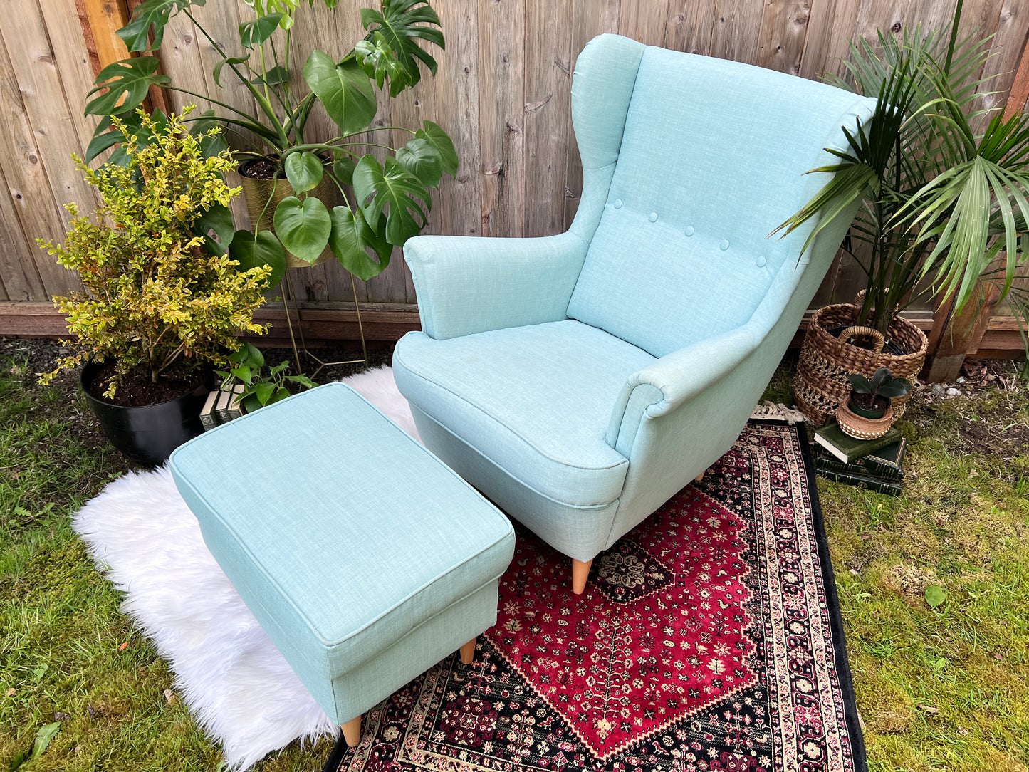 The Strandmon Armchair & Ottoman