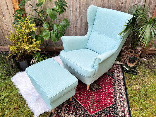 The Strandmon Armchair & Ottoman