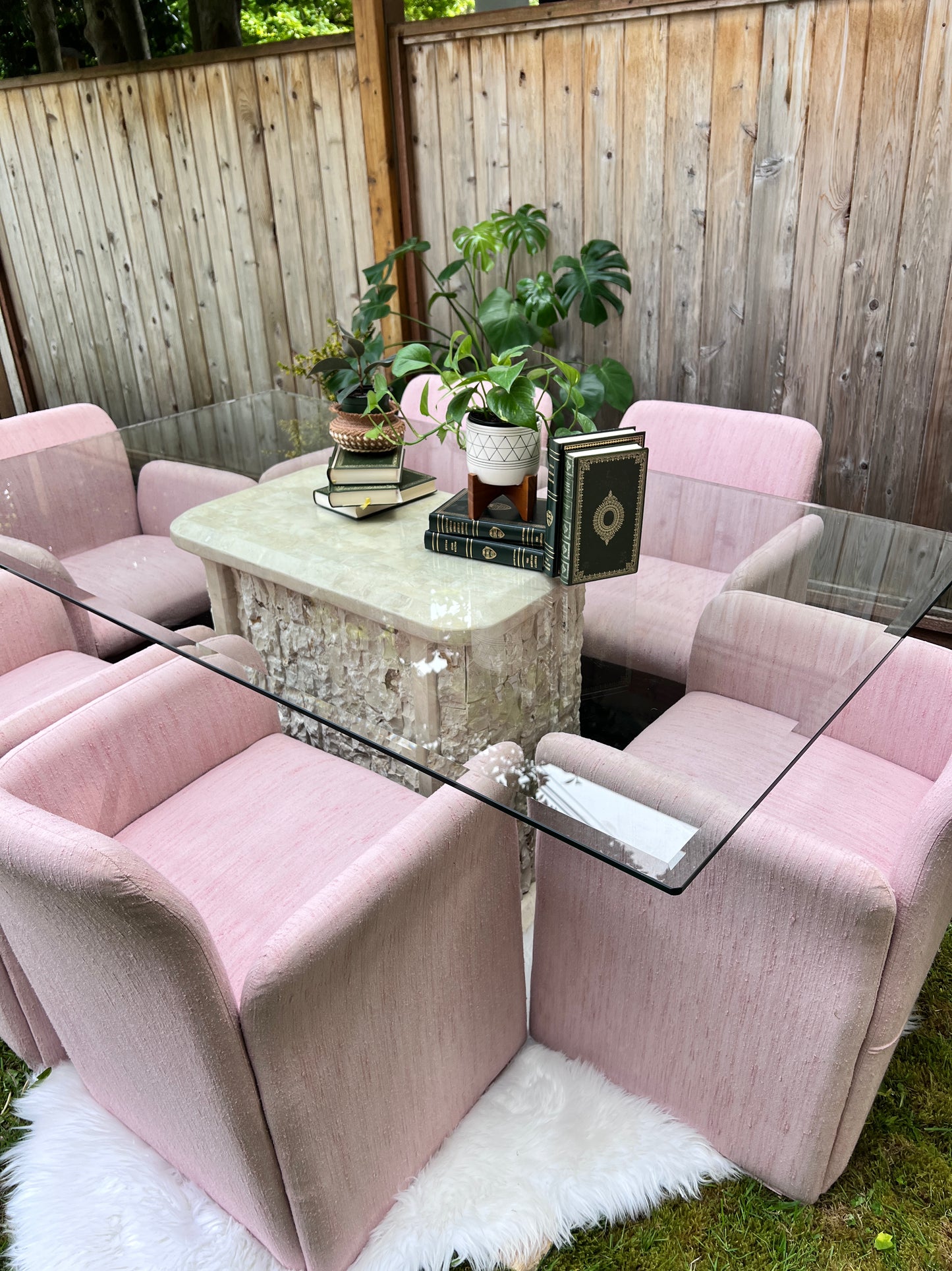 The Pink Chiclet Dining Set