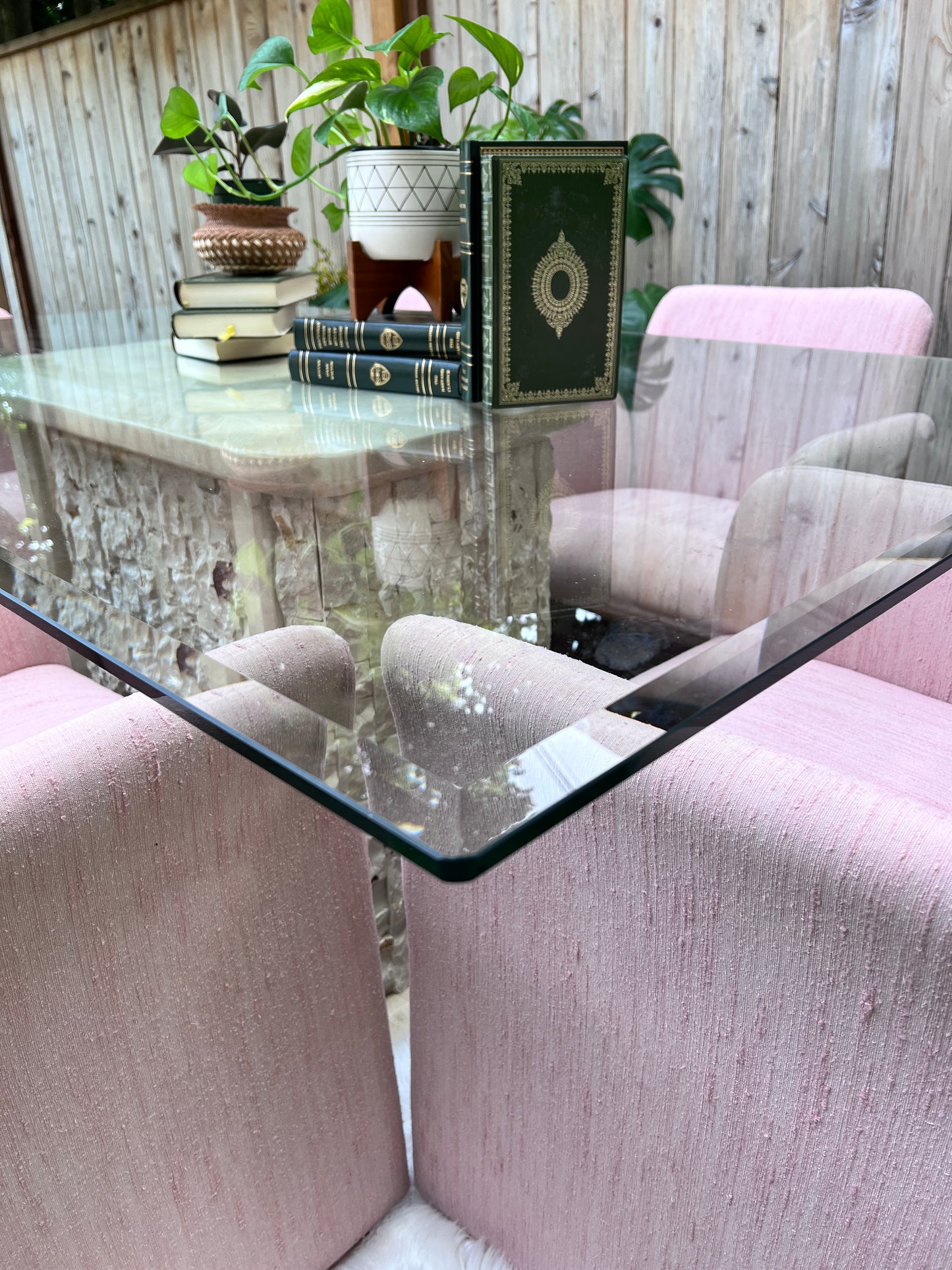 The Pink Chiclet Dining Set