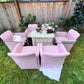The Pink Chiclet Dining Set